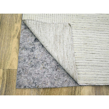 Modern and Contemporary Wool Hand Knotted Rug Ivory 9.0x12.0 -O076215