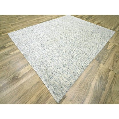 Modern and Contemporary Wool Hand Knotted Rug Ivory 9.4x11.10 -O076216