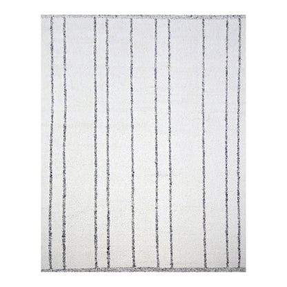 Modern and Contemporary Wool Hand Knotted Rug Ivory 8.2x10.2 -O076217