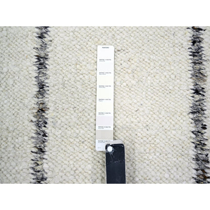 Modern and Contemporary Wool Hand Knotted Rug Ivory 8.2x10.2 -O076217