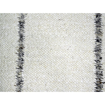 Modern and Contemporary Wool Hand Knotted Rug Ivory 8.2x10.2 -O076217