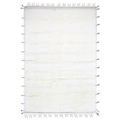 Modern and Contemporary Wool Hand Knotted Rug Ivory 9.1x12.3 -O076219