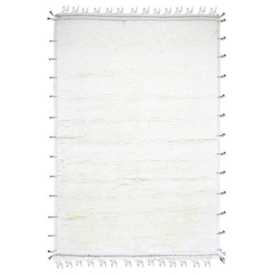 Modern and Contemporary Wool Hand Knotted Rug Ivory 9.1x12.3 -O076219