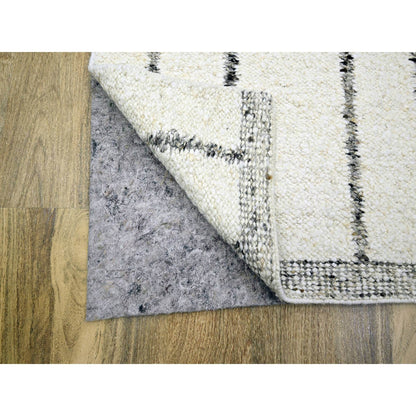 Modern and Contemporary Wool Hand Knotted Rug Ivory 9.3x12.1 -O076220