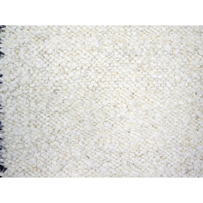 Modern and Contemporary Wool Hand Knotted Rug Ivory 9.3x12.1 -O076220