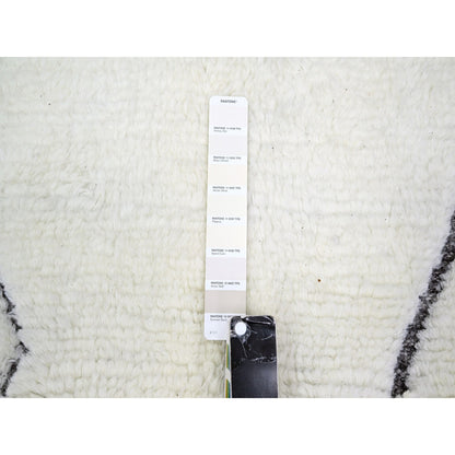 Modern and Contemporary Wool Hand Knotted Rug Ivory 9.2x12.1 -O076222
