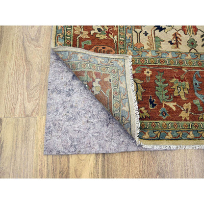 Heriz Wool Hand Knotted Rug Ivory 9.11x14.3 -O076223