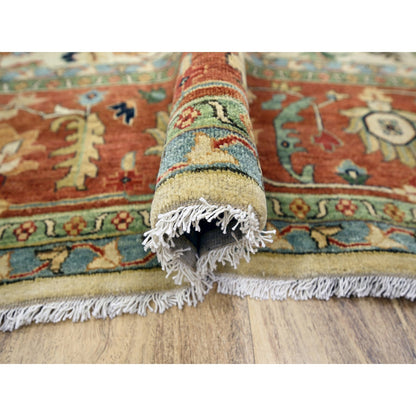 Heriz Wool Hand Knotted Rug Ivory 9.11x14.3 -O076223