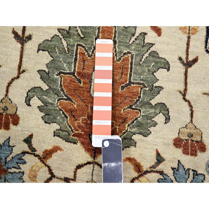 Heriz Wool Hand Knotted Rug Ivory 9.11x14.3 -O076223