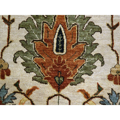 Heriz Wool Hand Knotted Rug Ivory 9.11x14.3 -O076223