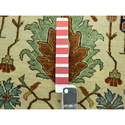 Heriz Wool Hand Knotted Rug Ivory 7.10x10.3 -O076225