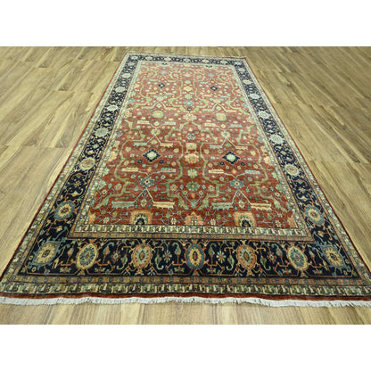Heriz Wool Hand Knotted Rug Red 10.0x13.10 -O076226