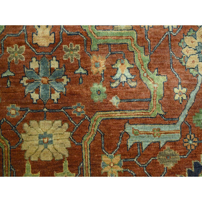 Heriz Wool Hand Knotted Rug Red 10.0x13.10 -O076226