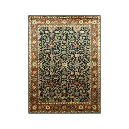 Heriz Wool Hand Knotted Rug Blue 5.3x7.1 -O076230
