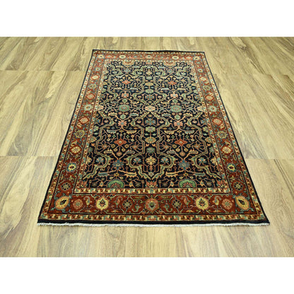 Heriz Wool Hand Knotted Rug Blue 5.3x7.1 -O076230