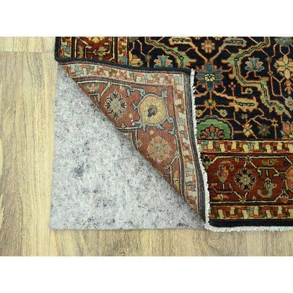 Heriz Wool Hand Knotted Rug Blue 5.3x7.1 -O076230