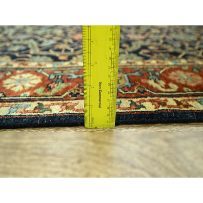 Heriz Wool Hand Knotted Rug Blue 5.3x7.1 -O076230