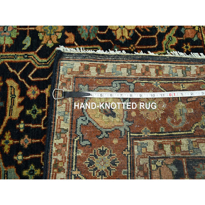 Heriz Wool Hand Knotted Rug Blue 5.3x7.1 -O076230