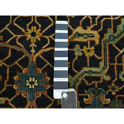 Heriz Wool Hand Knotted Rug Blue 4.1x5.11 -O076231