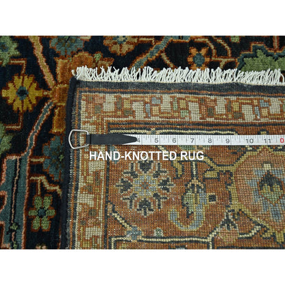 Heriz Wool Hand Knotted Rug Blue 4.1x5.11 -O076231
