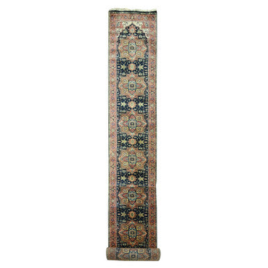 Heriz Wool Hand Knotted Rug Blue 2.8x21.8 -O076232