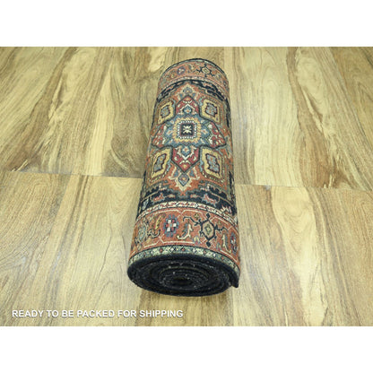 Heriz Wool Hand Knotted Rug Blue 2.8x21.8 -O076232