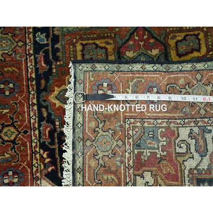 Heriz Wool Hand Knotted Rug Blue 2.8x21.8 -O076232