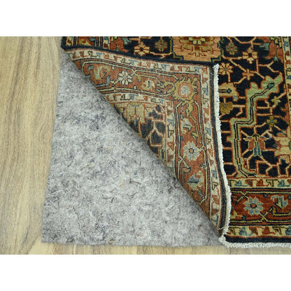 Heriz Wool Hand Knotted Rug Blue 2.6x18.0 -O076233