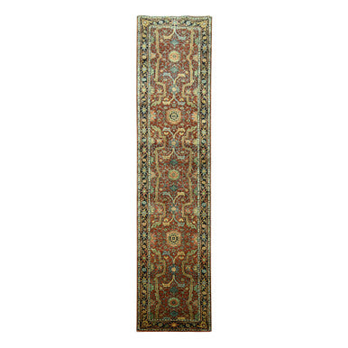 Heriz Wool Hand Knotted Rug Red 2.6x12.0 -O076234