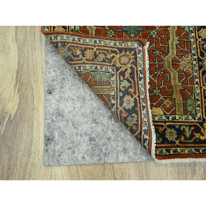 Heriz Wool Hand Knotted Rug Red 2.6x12.0 -O076234