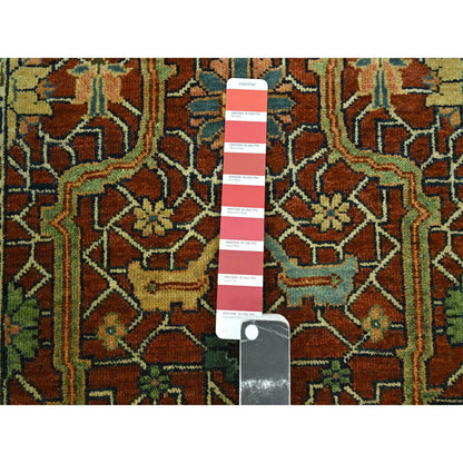 Heriz Wool Hand Knotted Rug Red 2.6x12.0 -O076234