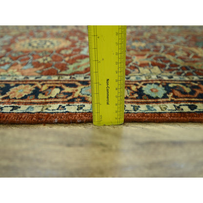 Heriz Wool Hand Knotted Rug Red 2.6x12.0 -O076234