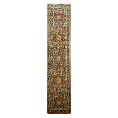 Heriz Wool Hand Knotted Rug Red 2.6x12.0 -O076235