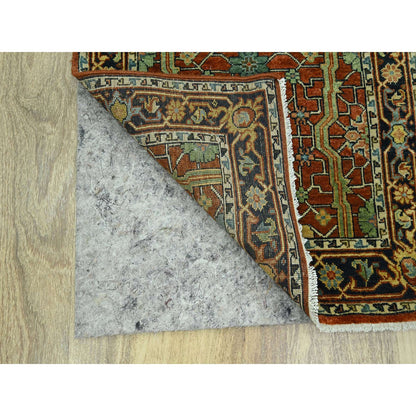 Heriz Wool Hand Knotted Rug Red 2.6x12.0 -O076235