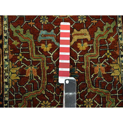 Heriz Wool Hand Knotted Rug Red 2.6x12.0 -O076235