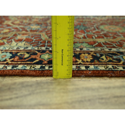 Heriz Wool Hand Knotted Rug Red 2.6x12.0 -O076235