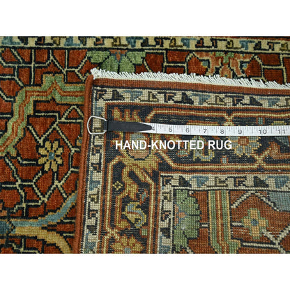 Heriz Wool Hand Knotted Rug Red 2.6x12.0 -O076235