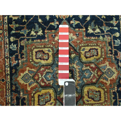 Heriz Wool Hand Knotted Rug Blue 2.6x11.5 -O076236