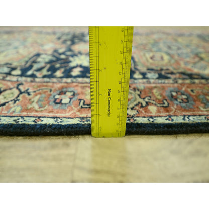 Heriz Wool Hand Knotted Rug Blue 2.6x11.5 -O076236