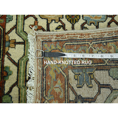 Heriz Wool Hand Knotted Rug Ivory 2.0x3.0 -O076239
