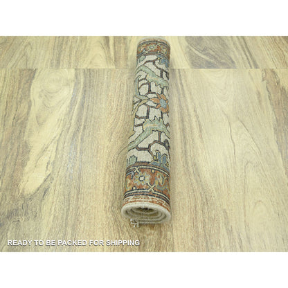 Heriz Wool Hand Knotted Rug Ivory 2.0x3.0 -O076239