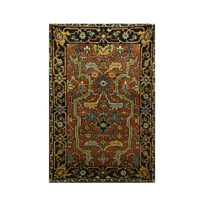 Heriz Wool Hand Knotted Rug Red 2.0x3.0 -O076240