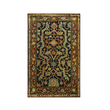 Heriz Wool Hand Knotted Rug Blue 2.0x3.0 -O076241
