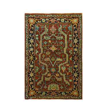 Heriz Wool Hand Knotted Rug Red 2.0x3.0 -O076242