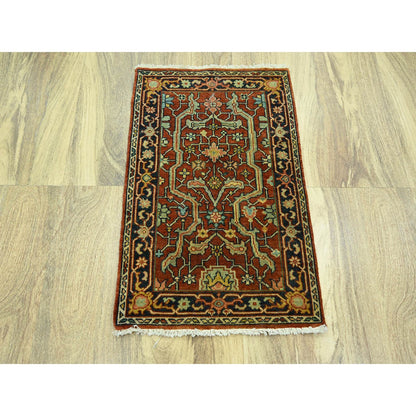 Heriz Wool Hand Knotted Rug Red 2.0x3.0 -O076242