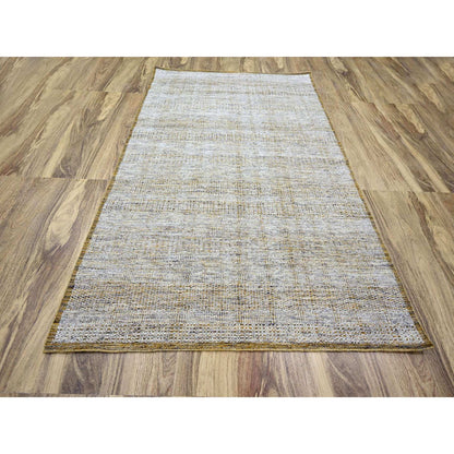 Modern and Contemporary Wool Hand Knotted Rug Yellow 6.1x9.1 -O076244