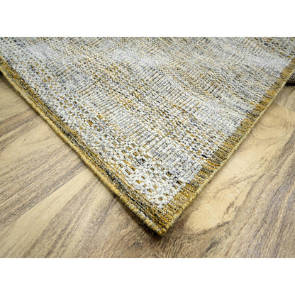 Modern and Contemporary Wool Hand Knotted Rug Yellow 6.1x9.1 -O076244