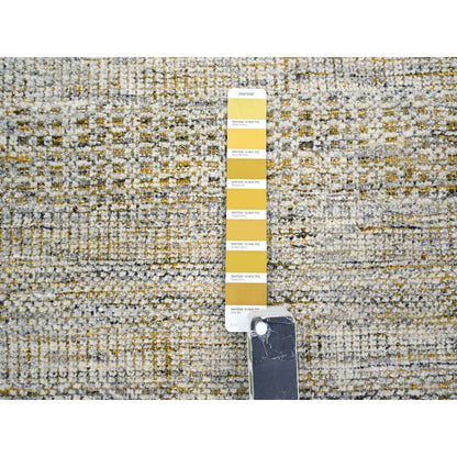 Modern and Contemporary Wool Hand Knotted Rug Yellow 6.1x9.1 -O076244