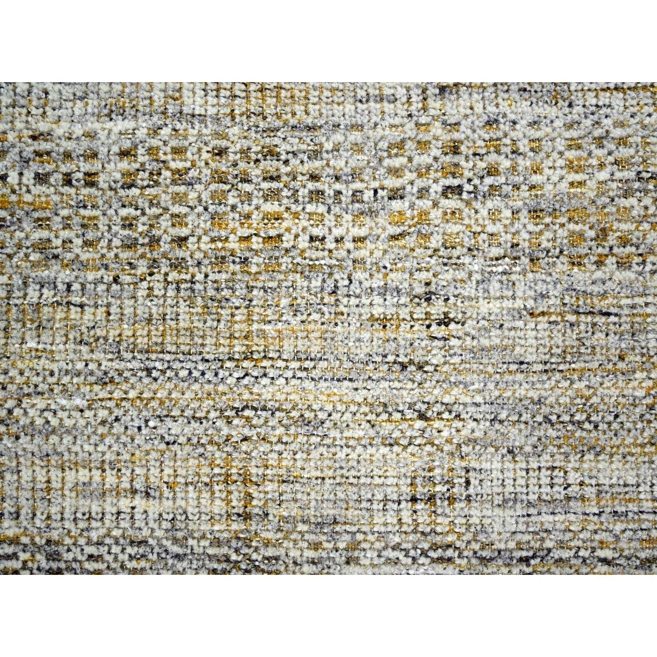 Ivory 6'1" x 9'1" Modern and Contemporary Hand knotted Wool Rug - Sku: O076244