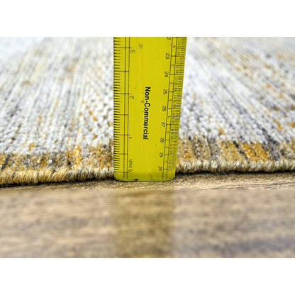 Modern and Contemporary Wool Hand Knotted Rug Yellow 2.7x8.2 -O076247